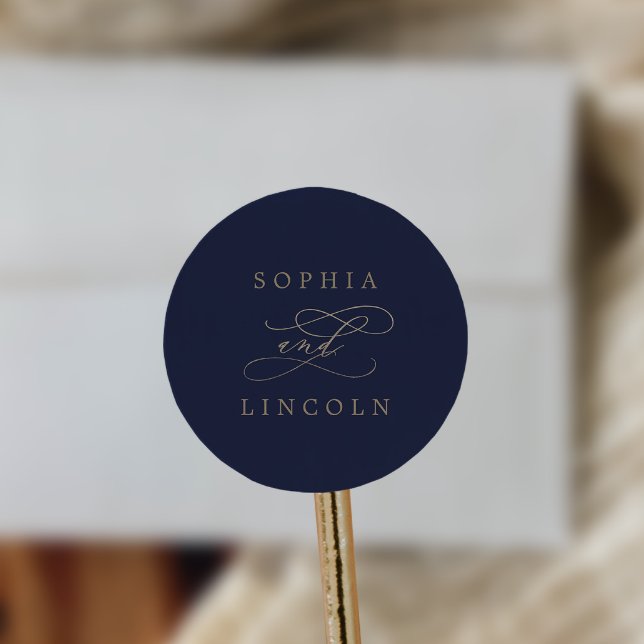 Adesivo Caligrafia Dourada romântica | Marinho Envelope Se (Criador carregado)