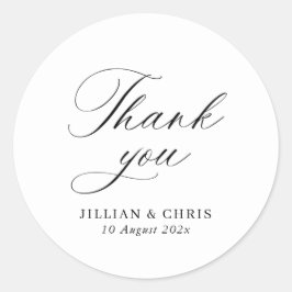 Adesivo caligrafia elegante casamento preto e branco