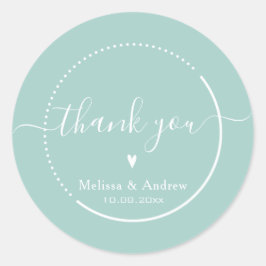 Adesivo Caligrafia Elegante - Casamento Teal Obrigado