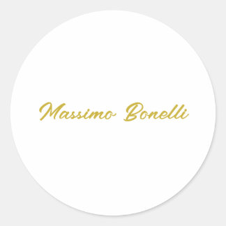 Adesivo Caligrafia Elegante Dourado Branco Simples Nome