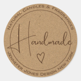 Adesivo Caligrafia Elegante Papel Kraft Manipulado