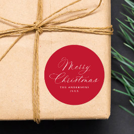 Adesivo Caligrafia Elegante Vermelho Feliz Natal