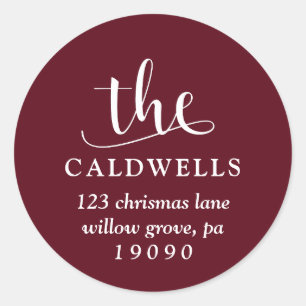 Adesivo Caligrafia Familiar Tradicional Endereço de Devolu