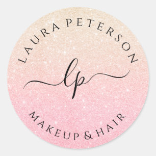 Adesivo caligrafia manuscrita rosa gold glitter