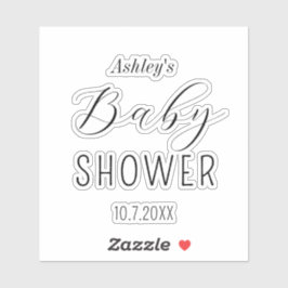 Adesivo Caligrafia minimalista do chá de fraldas