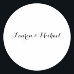 Adesivo Caligrafia Minimalista Elegante Branca Negra<br><div class="desc">Esse modelo pode ser personalizado para atender a todas as profissões profissionais.</div>