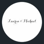 Adesivo Caligrafia Minimalista Elegante Branca Negra<br><div class="desc">Esse modelo pode ser personalizado para atender a todas as profissões profissionais.</div>