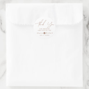 Adesivo Caligrafia, mocha Obrigado casamento