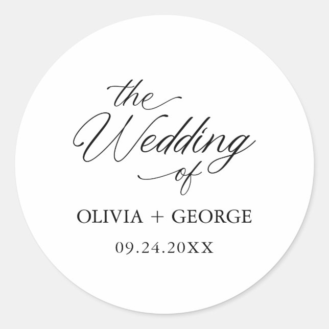 Adesivo Caligrafia Moderna Elegante Negra (Frente)