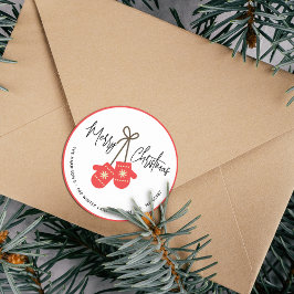 Adesivo Caligrafia Moderna Endereço de Devolução Red Mitte