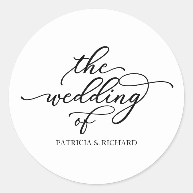 Adesivo Caligrafia Moderna O Casamento De Rou Clássico (Frente)