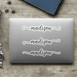 Adesivo Caligrafia monográfica do nome de fonte manuscrito