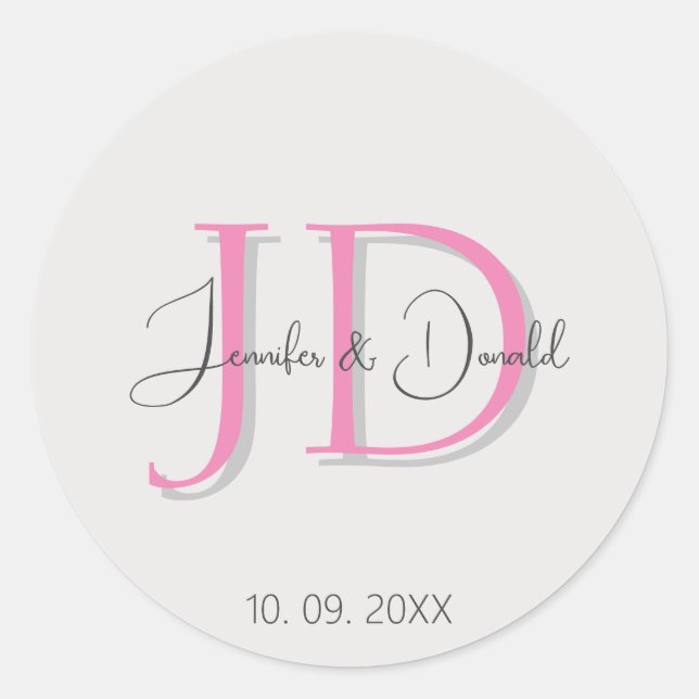 Adesivo Caligrafia monograma de roteiro clássico moderno (Frente)