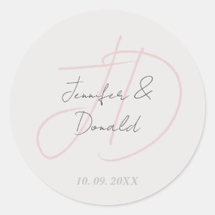 Adesivo Caligrafia monograma de roteiro clássico moderno