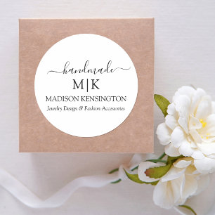 Adesivo Caligrafia Monograma feito à mão ou Adicionar logo