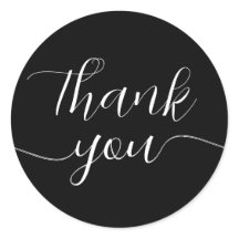 Caligrafia Negra e Branca Elegante Obrigado