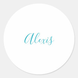 Adesivo Caligrafia Nome Script Simples Branco Azul