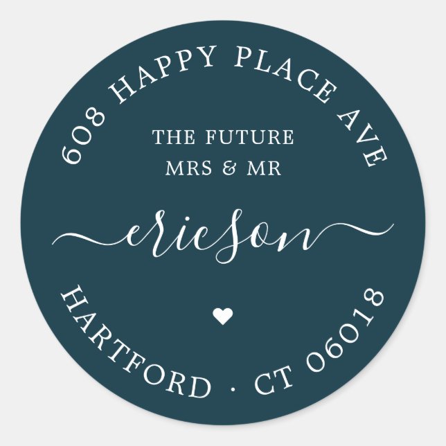 Adesivo Caligrafia O Futuro Endereço De Devolução De Casam (Frente)