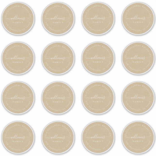 Adesivo Caligrafia personalizável Kraft 6,9 cm 2,72 polega (Frente)