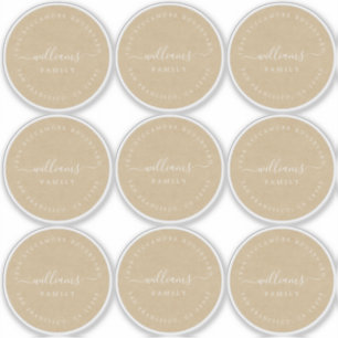 Adesivo Caligrafia personalizável Kraft 6 cm 2,36 polegada