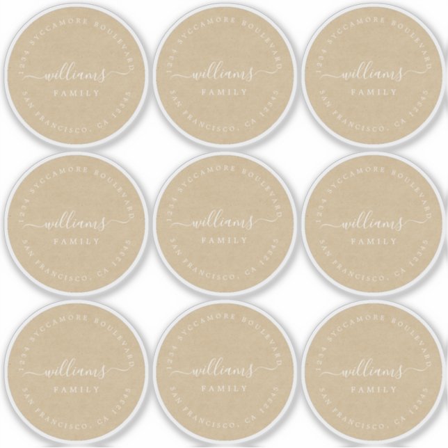 Adesivo Caligrafia personalizável Kraft 6 cm 2,36 polegada (Frente)