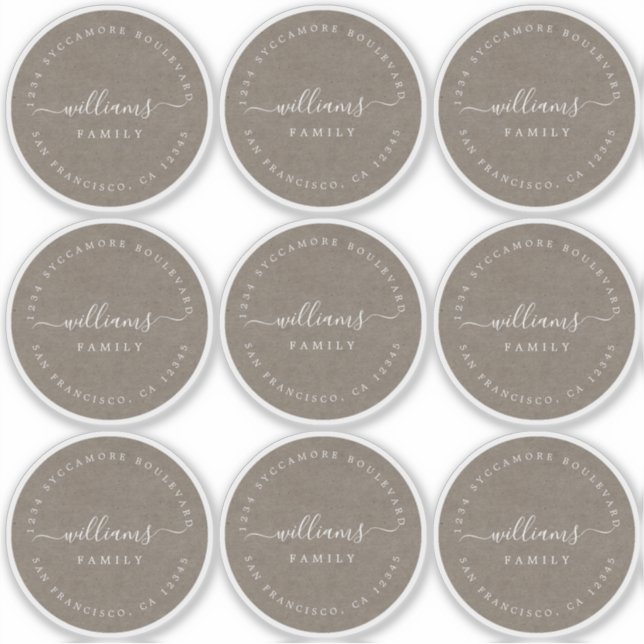 Adesivo Caligrafia personalizável Kraft 6 cm 2,36 polegada (Frente)