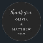 Adesivo Caligrafia Preta Obrigado Casamento<br><div class="desc">Calliografia Script Obrigado Casamento</div>