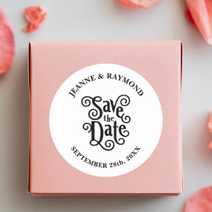 Adesivo Caligrafia Romântica para Casamento Save the Date