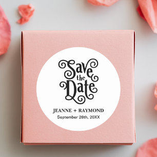 Adesivo Caligrafia Romântica Save the Date Casamento
