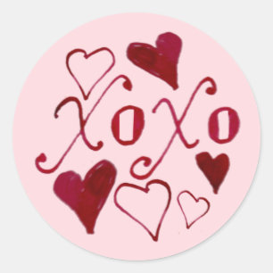 Adesivo Caligrafia Rosa XOXO Dia dos Namorados Romântico