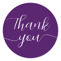 Caligrafia Roxa Elegante Obrigado