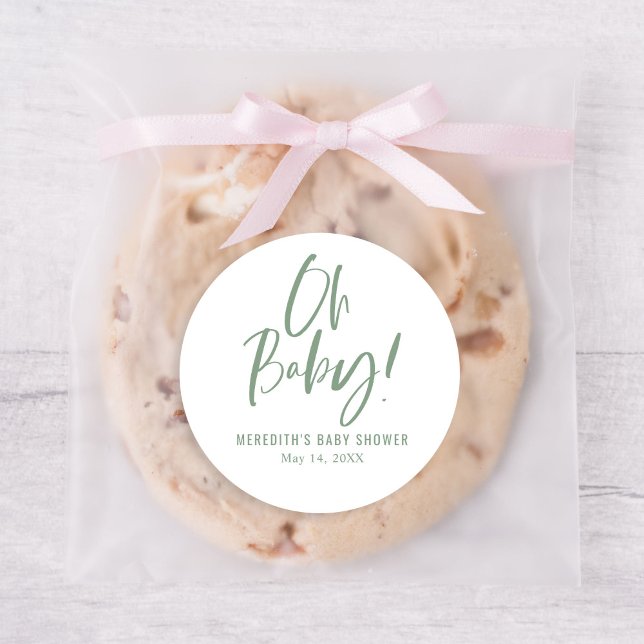 Adesivo Caligrafia Simples Chá de fraldas Neutro de Gênero (Criador carregado)