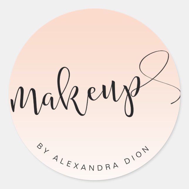 Adesivo Caligrafia simples de script manuscrito cor-de-ros (Frente)