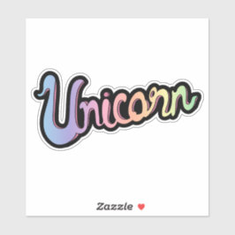 Adesivo Caligrafia unicórn manuscrita