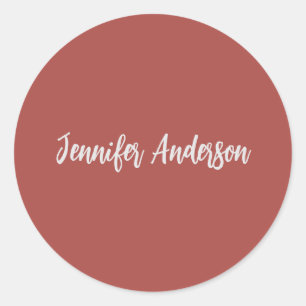 Adesivo Caligrafia Vermelho Brick Personalizado Elegante