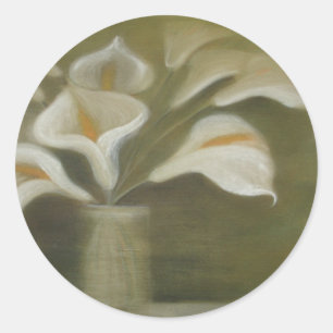 Adesivo Calla Corta Flores Em Vaso Artístico-Vazio