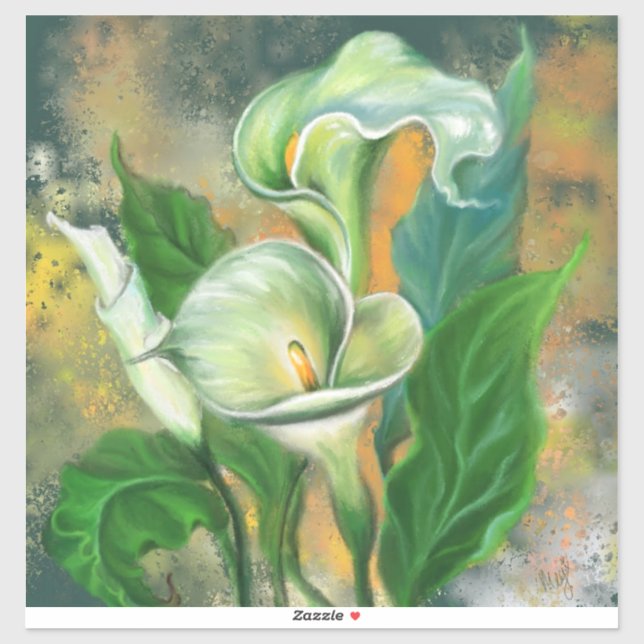 Adesivo Calla Lily Flowers Sticker Painting (Folha)