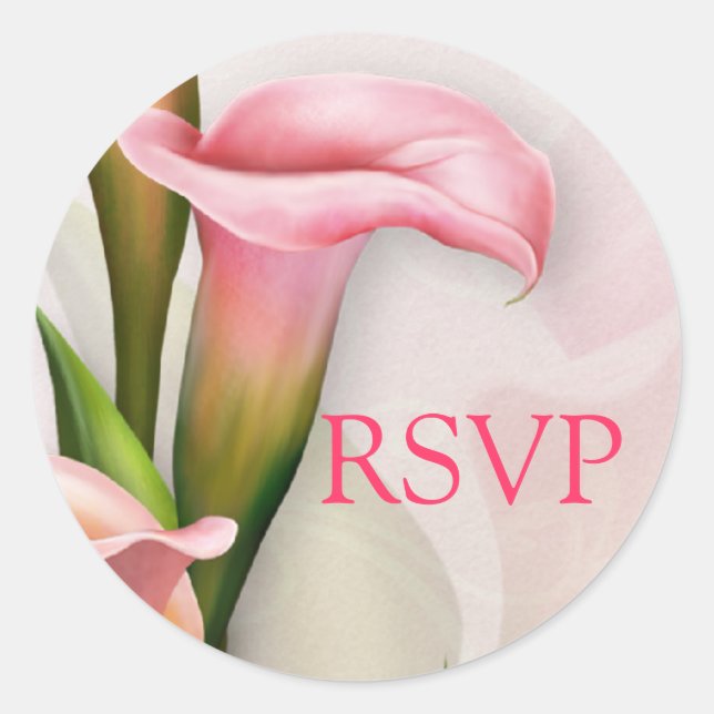 Adesivo Calla Lily Pink Envelope RSVP Seal (Frente)