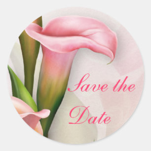 Adesivo Calla Lily Pink Salvar o Selo de Envelope de Data