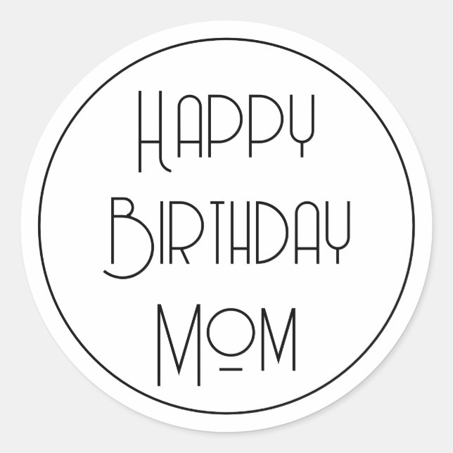 Adesivo Calligraphy Simples Feliz Aniversário Mãe (Frente)
