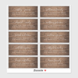 Adesivo Calliografia Barn Wood Wedding Guest Address Label