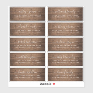 Adesivo Calliografia Barn Wood Wedding Guest Address Label