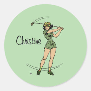 Adesivo Calma para o Golfe Pessoal Lady Golfer Green