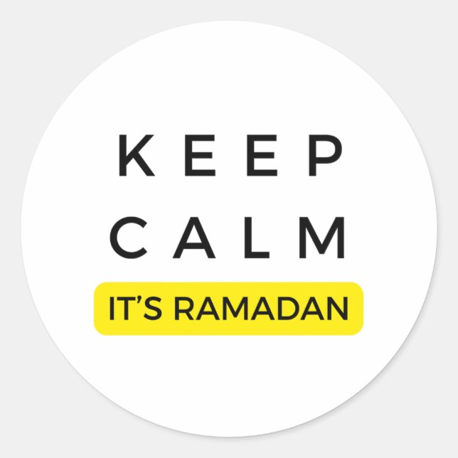 Adesivo Calma, seu Ramadã: design de texto para Ramadã (Frente)