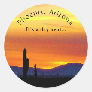 Adesivo Calor Seco Saguaro Cactus Laranja Arizona