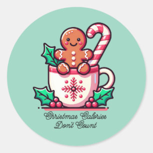 Adesivo Calorias de Natal Fofas Não Contam Engraçado