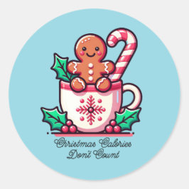 Adesivo Calorias de Natal Fofas Não Contam Engraçado