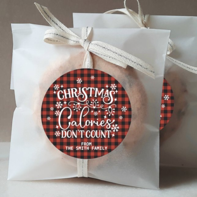 Adesivo Calorias de Natal Não Contam (Christmas Calories Don't Count Personalized Sticker)