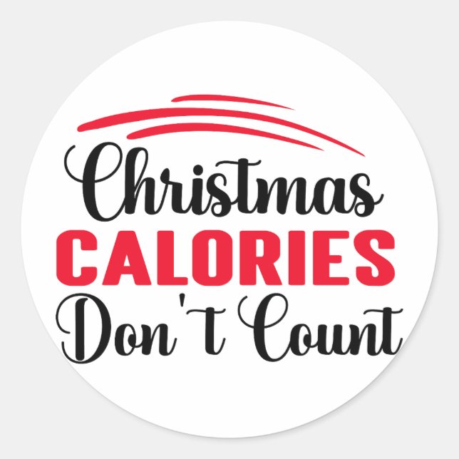 Adesivo Calorias de Natal Não Contem Cozinha Engraçada (Frente)