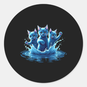 Adesivo Camala Blue Cats Wave - Bonitinho Para Proprietári